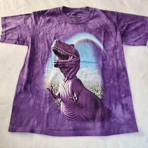 The Mountain Purple Tie Dyed Tshirt With Dinosaur Graphic Size Kids XL